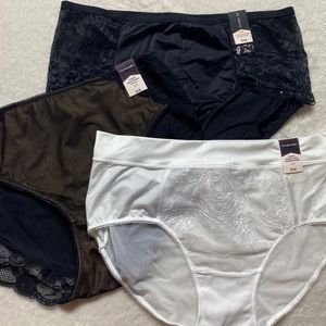 S/5 NWT set of 3 Ambrielle lacy panties mesh lace & satin